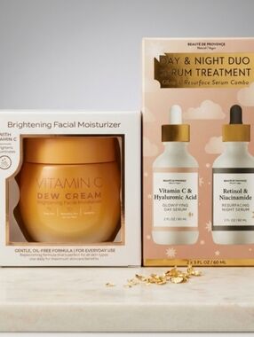 Beauté de Provence Skincare Set: Vitamin C Cream + Day/Night Serum Duo